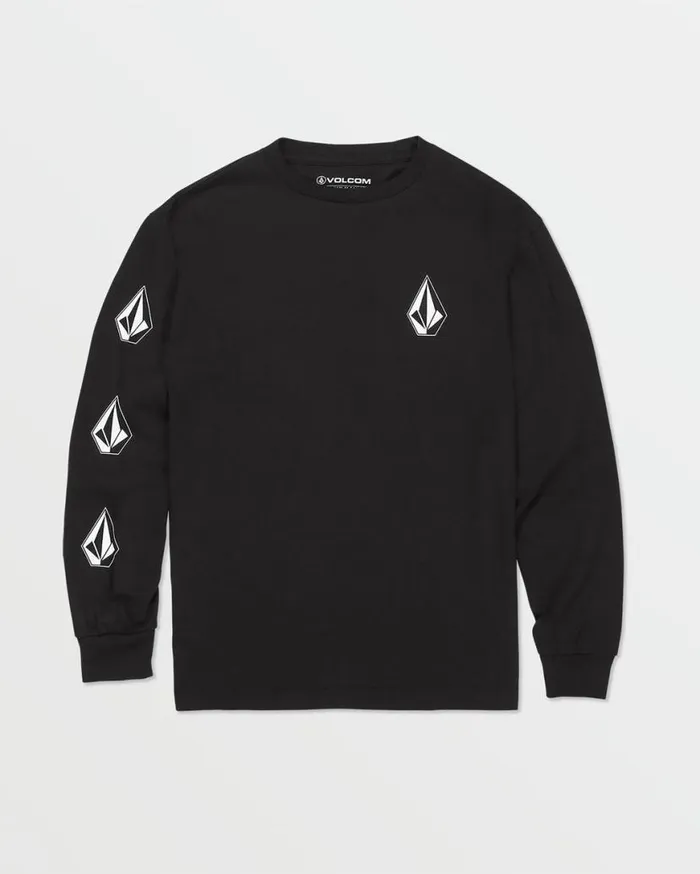 Big Boys Iconic Stone Long Sleeve Tee 8211 Black Kids Volcom TShirts and Tanks Big Boys Iconic Stone Long Sleeve Tee 8211 Black Kids Volcom TShirts and Tanks