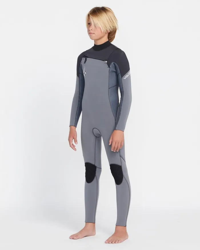Big Boys Modulator 32mm Chest Zip Long Sleeve Fullsuit 8211 Charcoal Kids Volcom Wetsuits