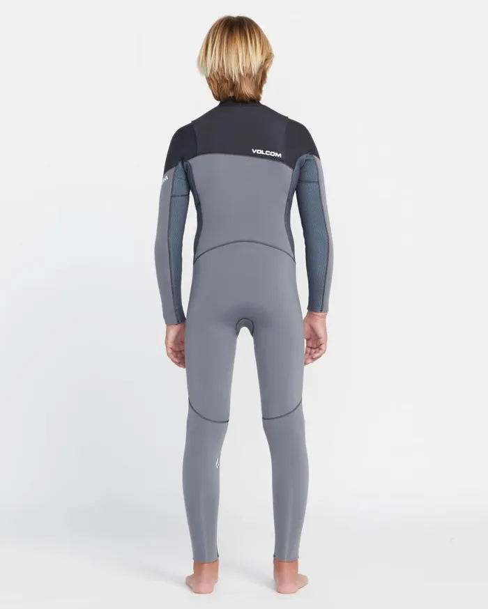 Big Boys Modulator 32mm Chest Zip Long Sleeve Fullsuit 8211 Charcoal Kids Volcom Wetsuits