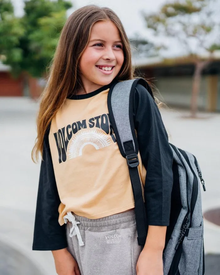 Big Girls Pitch Me Long Sleeve Tee 8211 Sand Kids Volcom TShirts and Tanks