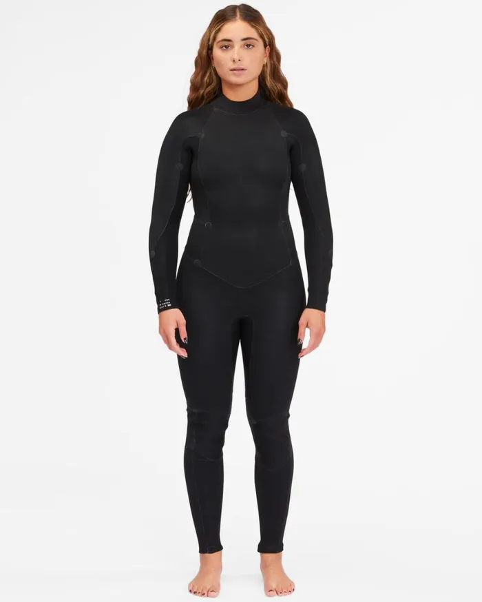 Billabong 54 Launch Back Zip Full Wetsuit Black Womens Wetsuits