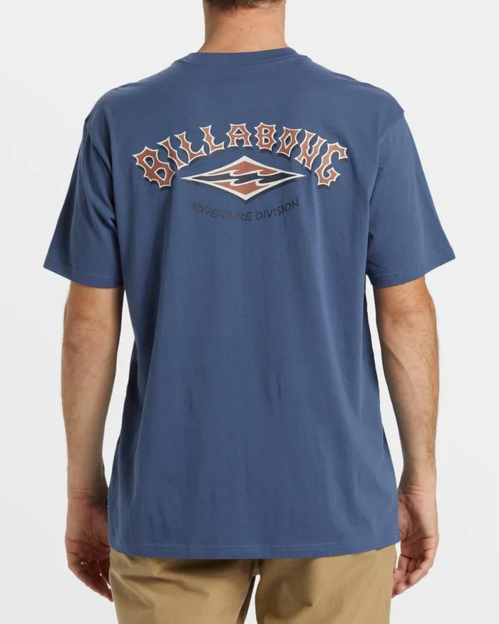 Billabong ADiv Arch TShirt Slate Blue Mens TShirts