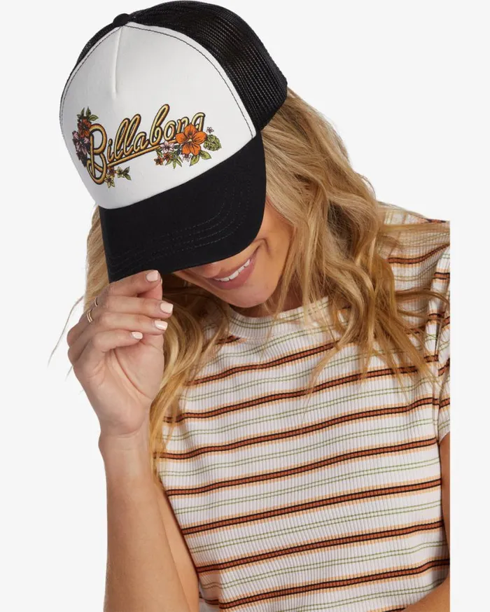 Billabong Aloha Forever Trucker Hat Black Multi 1 Womens Hats and Beanies
