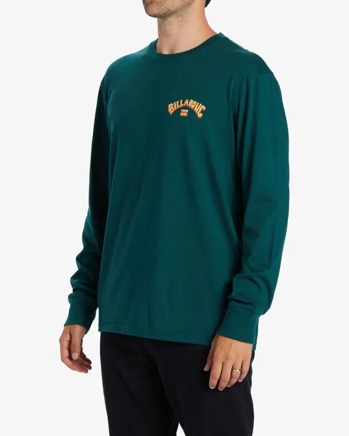 Billabong Arch Fill Long Sleeve TShirt Deep Teal Mens TShirts Billabong Arch Fill Long Sleeve TShirt Deep Teal Mens TShirts