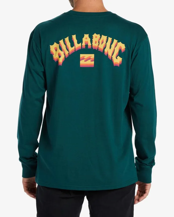 Billabong Arch Fill Long Sleeve TShirt Deep Teal Mens TShirts Billabong Arch Fill Long Sleeve TShirt Deep Teal Mens TShirts