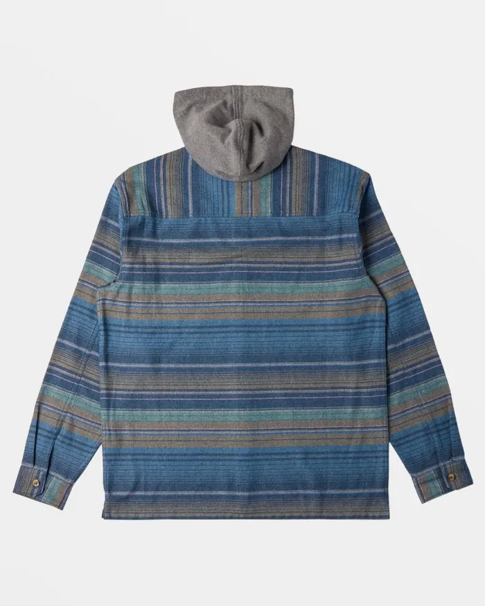 Billabong Baja Hooded Flannel Shirt Dusty Navy Mens Shirts Billabong Baja Hooded Flannel Shirt Dusty Navy Mens Shirts