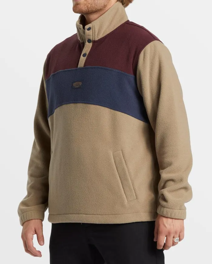 Billabong Boundary Mock Snap Sweatshirt Dune Mens Hoodies and Fleece