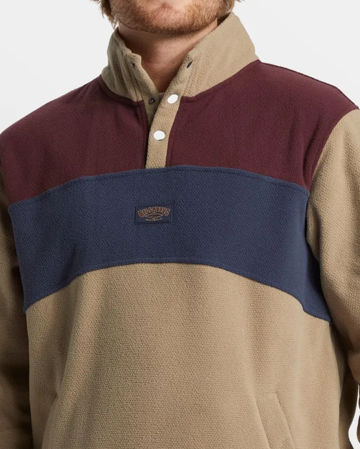 Billabong Boundary Mock Snap Sweatshirt Dune Mens Hoodies and Fleece