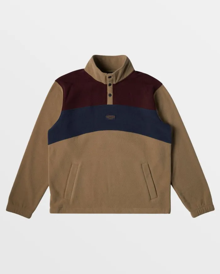 Billabong Boundary Mock Snap Sweatshirt Dune Mens Hoodies and Fleece
