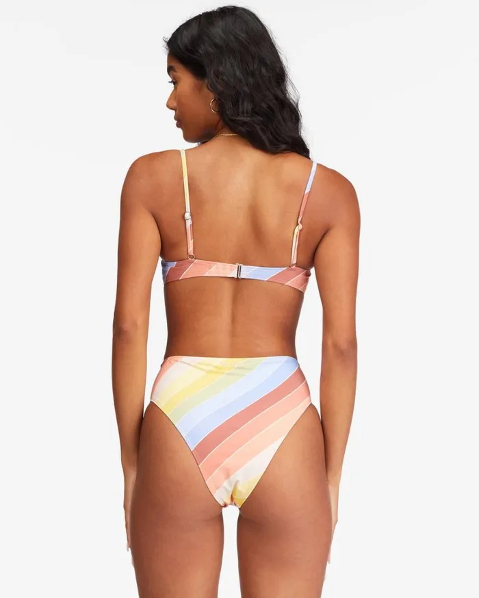 Billabong Brighter Daze Square Ruched Bralette Bikini Top Multi Womens Bikini Tops