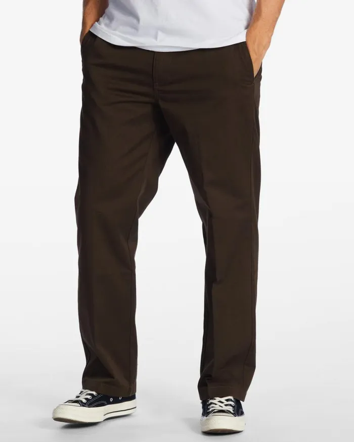 Billabong Carter Workwear Pants Dark Brown Mens Jeans and Pants