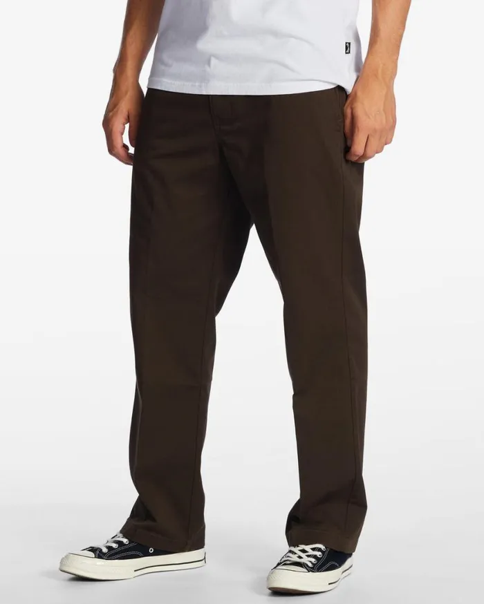 Billabong Carter Workwear Pants Dark Brown Mens Jeans and Pants