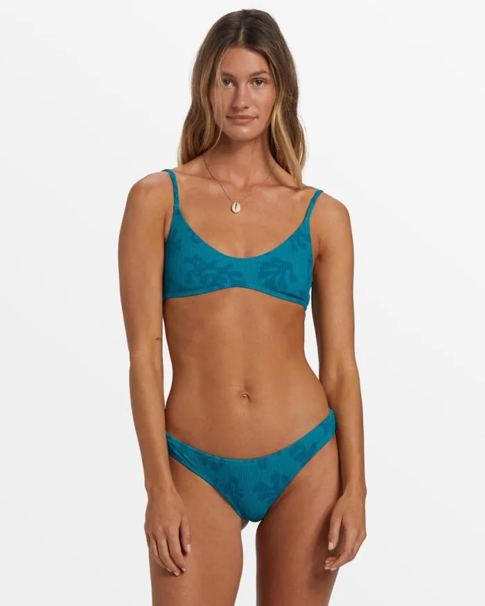 Billabong Coral Gardeners Full Coverage Triangle Bikini Top Emerald Green Womens Bikinis