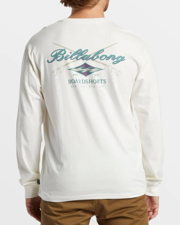 Billabong Crossboards Long Sleeve TShirt Off White Mens TShirts