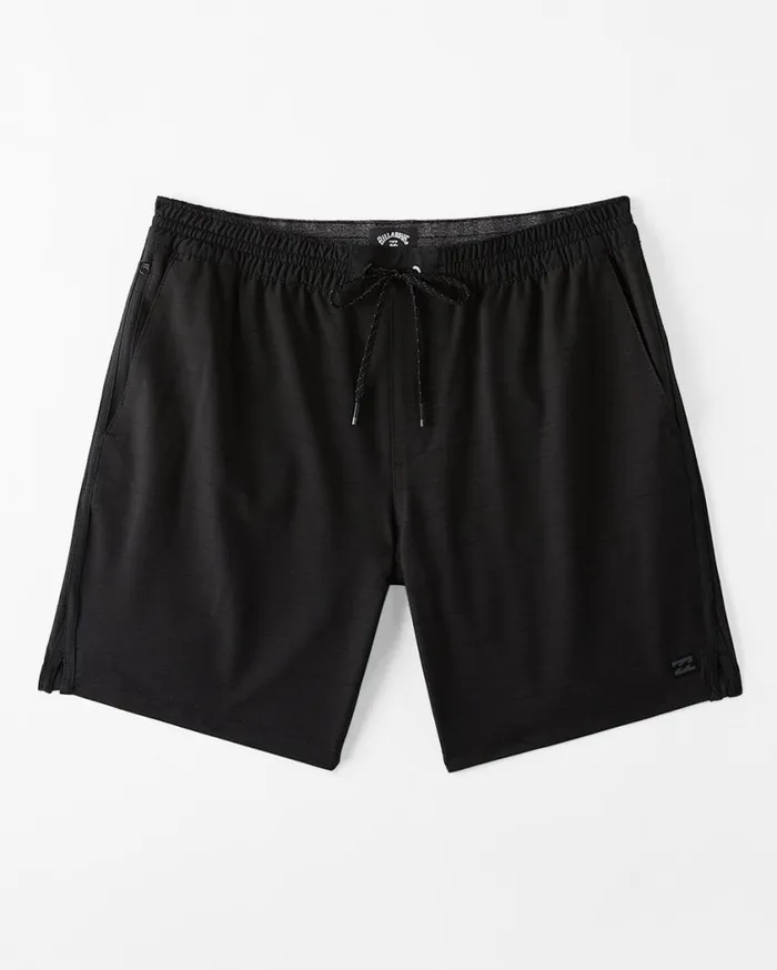 Billabong Crossfire 18034 Elastic Waist Shorts Black Mens Shorts