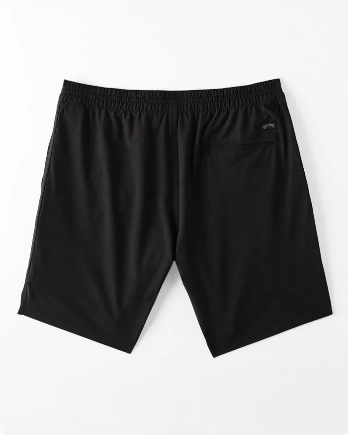 Billabong Crossfire 18034 Elastic Waist Shorts Black Mens Shorts