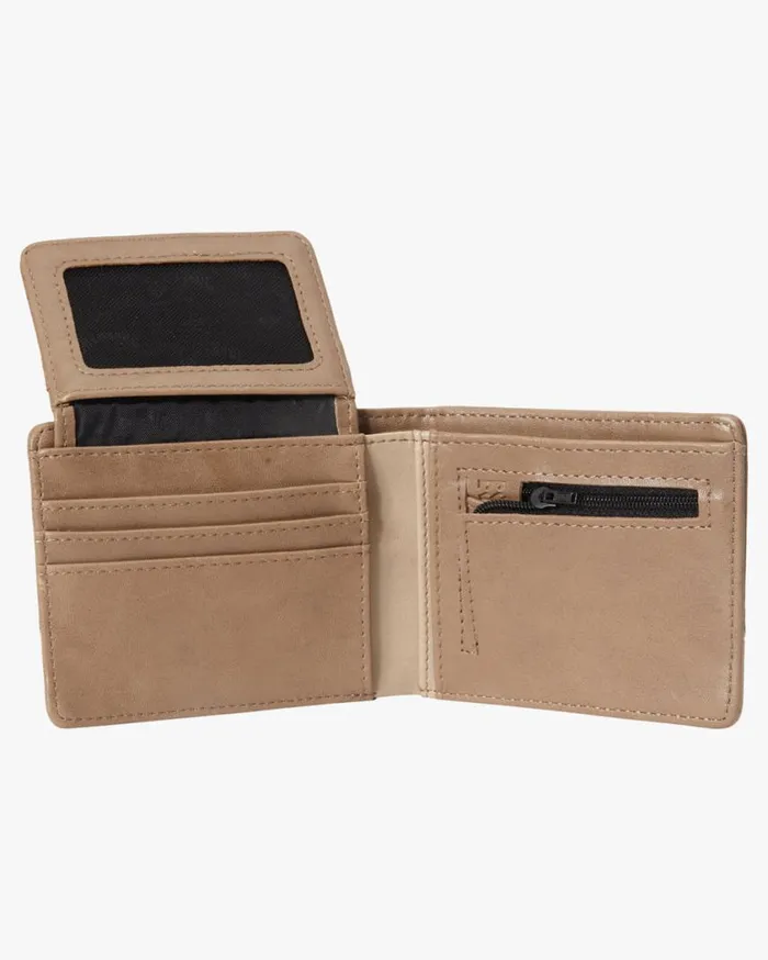 Billabong Dimension Faux Leather BiFold Wallet Clay Mens Wallets Billabong Dimension Faux Leather BiFold Wallet Clay Mens Wallets