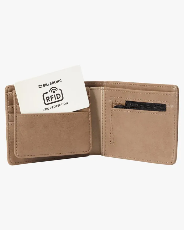 Billabong Dimension Faux Leather BiFold Wallet Clay Mens Wallets Billabong Dimension Faux Leather BiFold Wallet Clay Mens Wallets