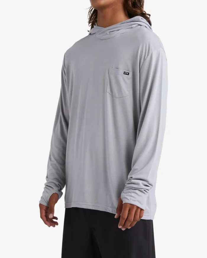 Billabong Eclipse Hooded Long Sleeve Surf TShirt Alloy Mens Knits Billabong Eclipse Hooded Long Sleeve Surf TShirt Alloy Mens Knits