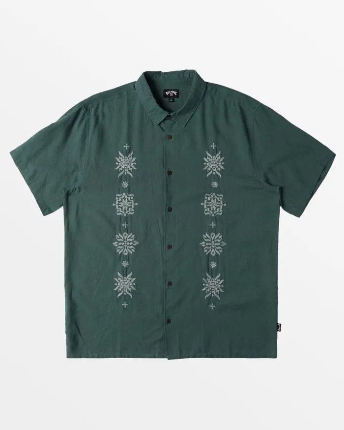 Billabong Frequency Short Sleeve Woven Shirt Sea Pine Mens Shirts