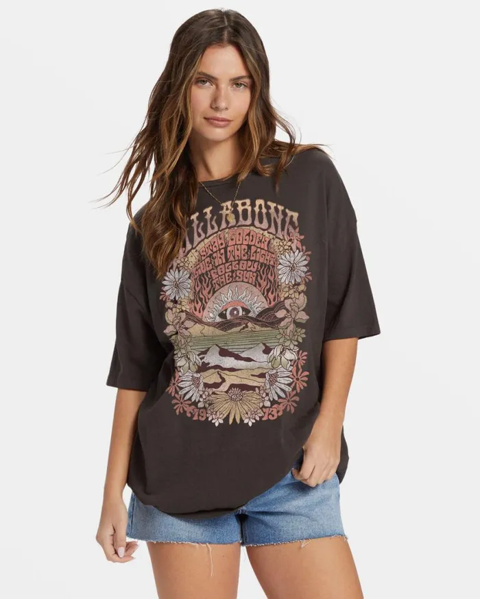 Billabong Golden Times TShirt Off Black Womens Graphic Tees and Tanks