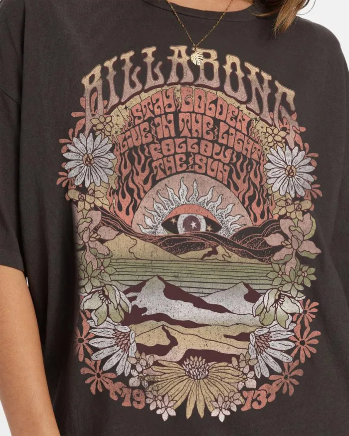 Billabong Golden Times TShirt Off Black Womens Graphic Tees and Tanks