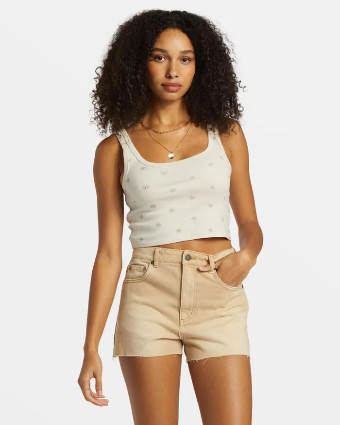Billabong High Tides Denim Shorts Khaki Womens Shorts