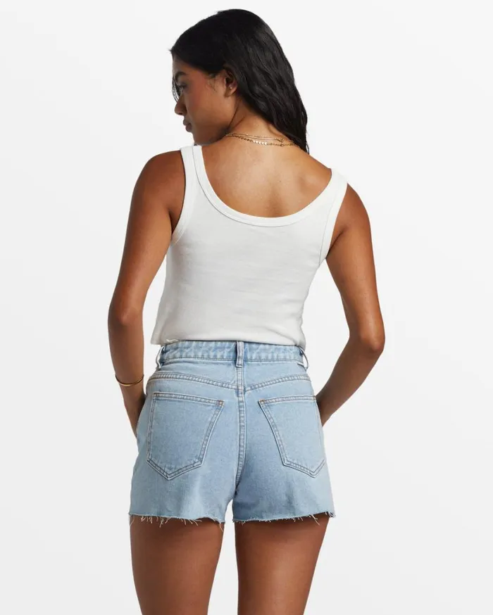 Billabong High Tides Short Denim Shorts Soft Indigo Womens Shorts