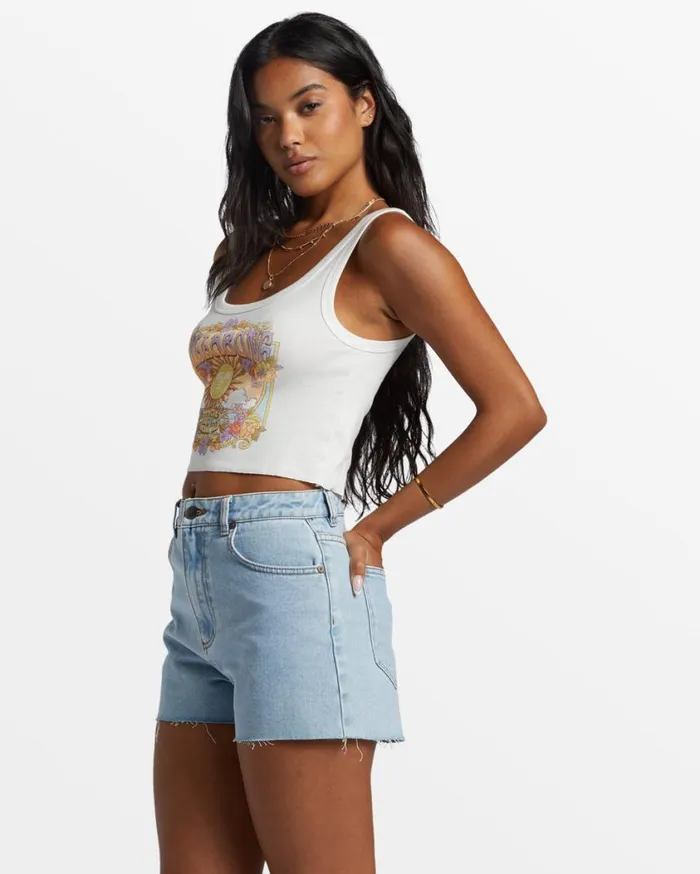 Billabong High Tides Short Denim Shorts Soft Indigo Womens Shorts