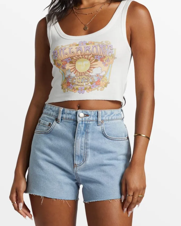 Billabong High Tides Short Denim Shorts Soft Indigo Womens Shorts