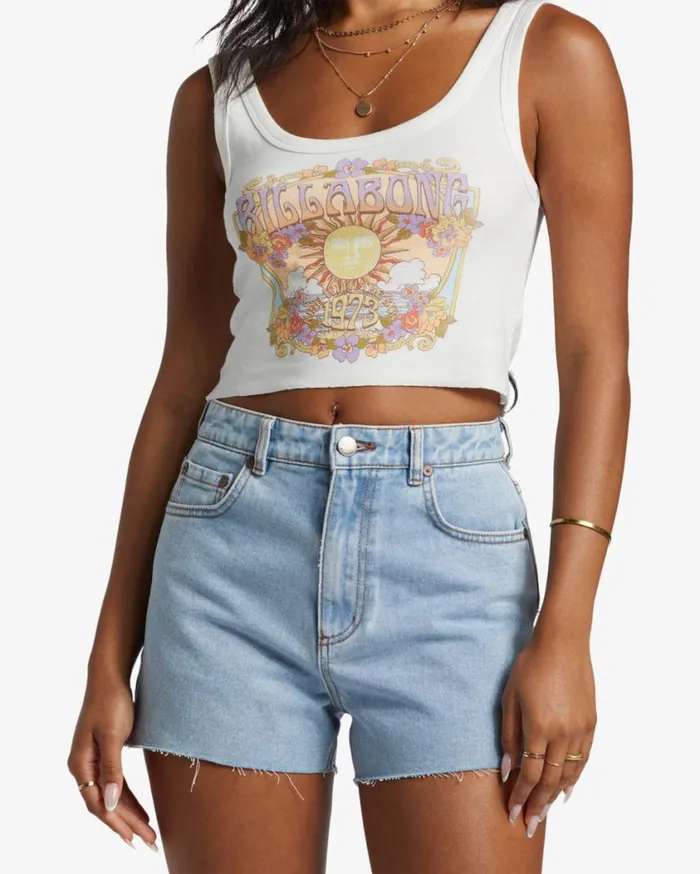 Billabong High Tides Short Denim Shorts Soft Indigo Womens Shorts