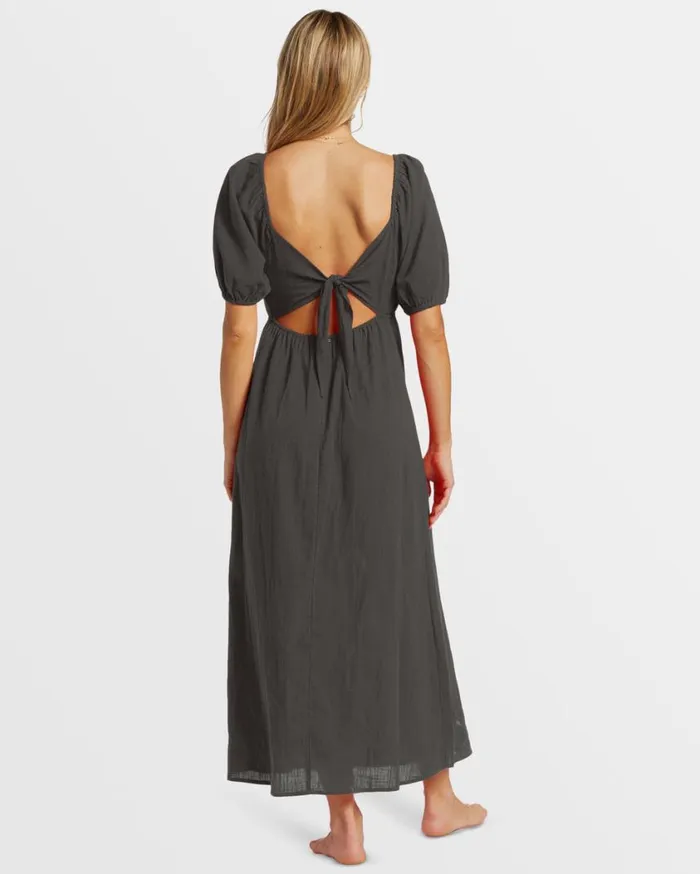 Billabong Love Fade Puff Sleeve Maxi Dress Black Sands Womens Dresses Billabong Love Fade Puff Sleeve Maxi Dress Black Sands Womens Dresses