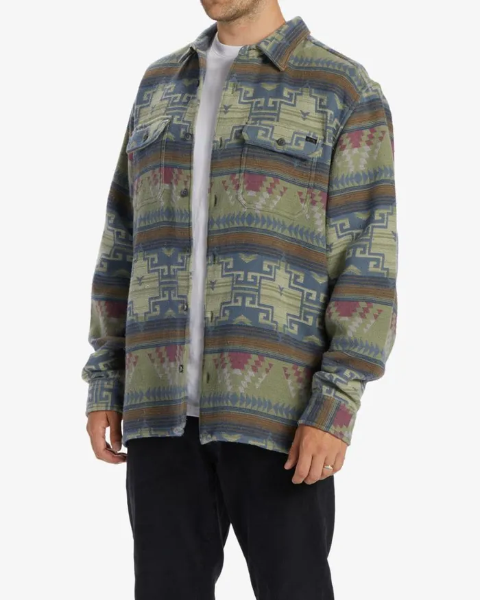 Billabong Offshore Jacquard Flannel Long Sleeve Shirt Sage Mens Shirts Billabong Offshore Jacquard Flannel Long Sleeve Shirt Sage Mens Shirts