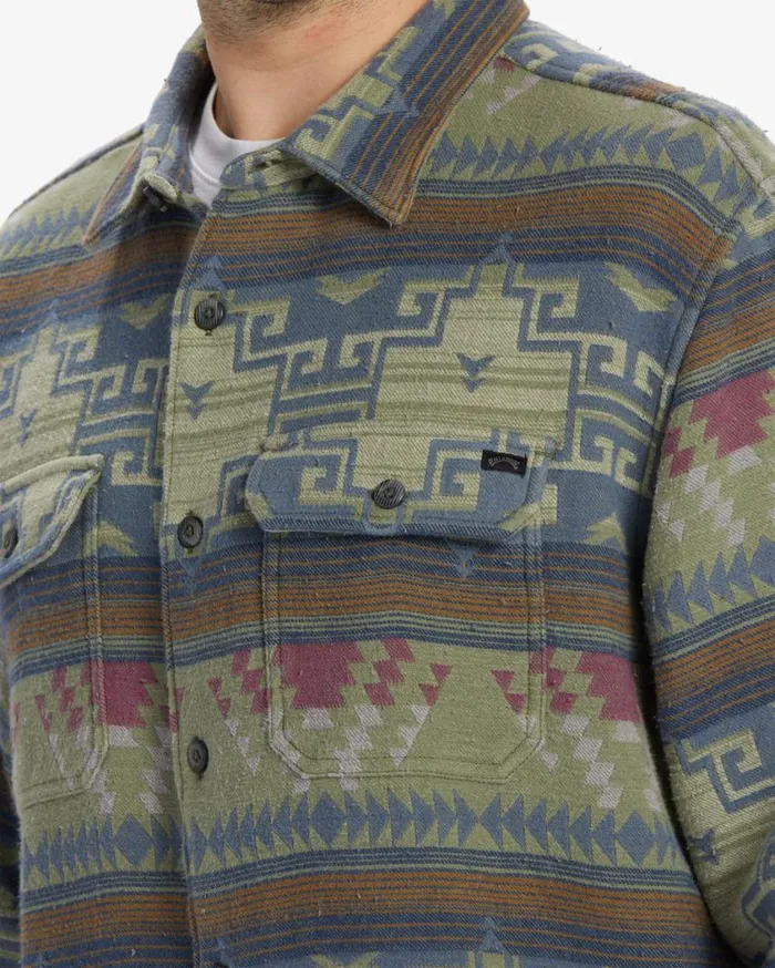 Billabong Offshore Jacquard Flannel Long Sleeve Shirt Sage Mens Shirts Billabong Offshore Jacquard Flannel Long Sleeve Shirt Sage Mens Shirts