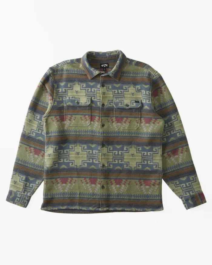 Billabong Offshore Jacquard Flannel Long Sleeve Shirt Sage Mens Shirts Billabong Offshore Jacquard Flannel Long Sleeve Shirt Sage Mens Shirts