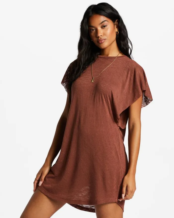 Billabong Out For Waves CoverUp Dress Mocha Womens Dresses Billabong Out For Waves CoverUp Dress Mocha Womens Dresses