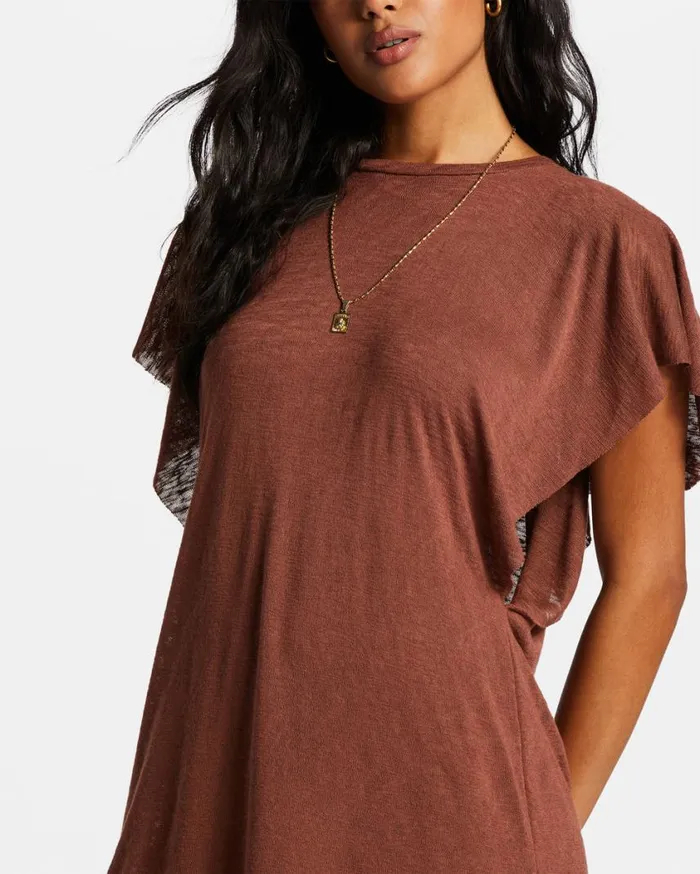 Billabong Out For Waves CoverUp Dress Mocha Womens Dresses Billabong Out For Waves CoverUp Dress Mocha Womens Dresses