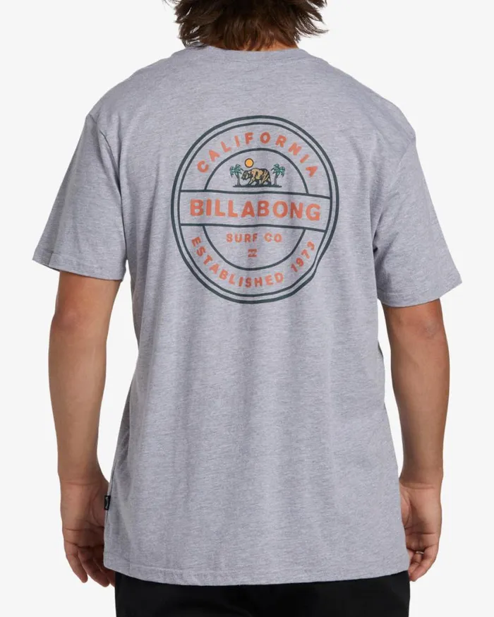 Billabong Rotor California Short Sleeve TShirt Grey Heather Mens TShirts