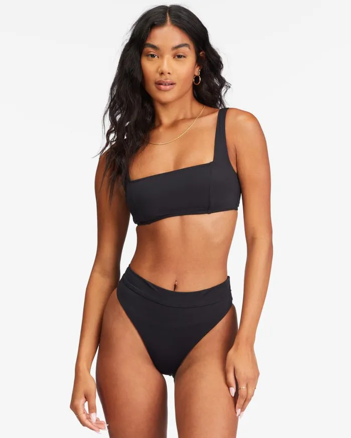 Billabong Sol Searcher Seamed Tank Bralette Bikini Top Black Pebble Womens Bikini Tops