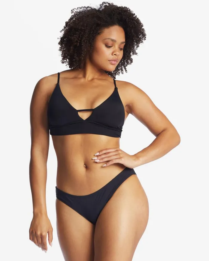Billabong Sol Searcher VNeck Cami Bikini Top Black Pebble Womens Bikinis
