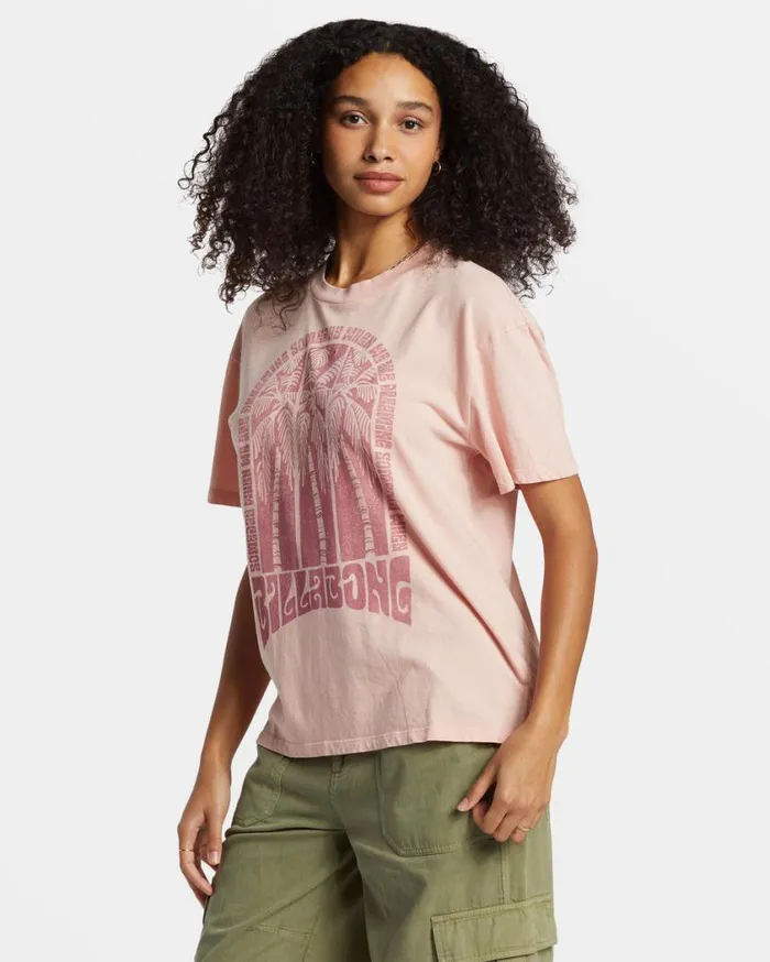 Billabong Someday Dreams TShirt Dusty Peach Womens Graphic Tees and Tanks Billabong Someday Dreams TShirt Dusty Peach Womens Graphic Tees and Tanks