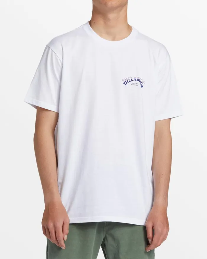 Billabong Stacked Arch TShirt White Mens TShirts
