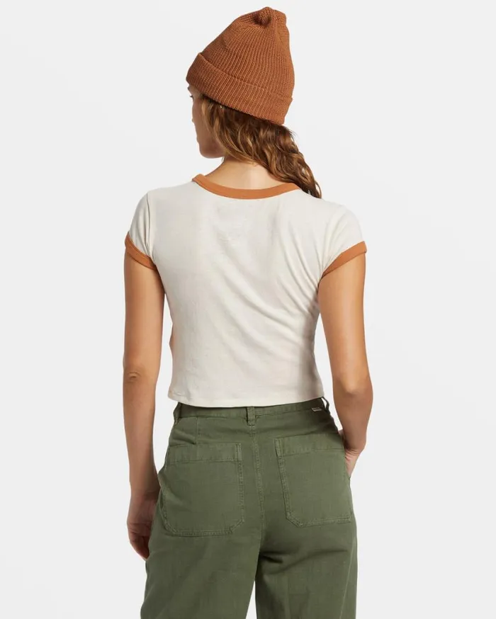 Billabong Summer Camp Ringer Tshirt White Cap Womens Graphic Tees and Tanks Billabong Summer Camp Ringer Tshirt White Cap Womens Graphic Tees and Tanks