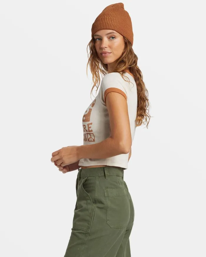 Billabong Summer Camp Ringer Tshirt White Cap Womens Graphic Tees and Tanks Billabong Summer Camp Ringer Tshirt White Cap Womens Graphic Tees and Tanks