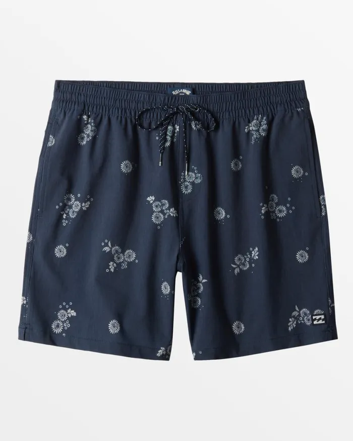 Billabong Sundays Layback 17034 Elastic Waist Shorts Denim Blue Mens Short Length 16034 8211 175034