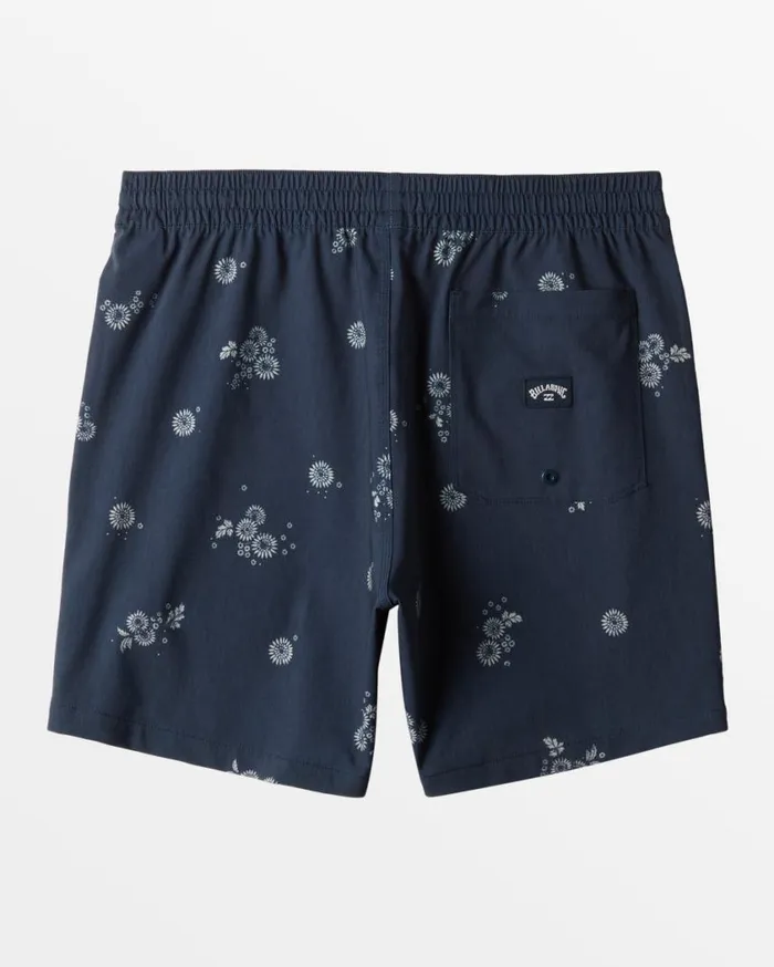 Billabong Sundays Layback 17034 Elastic Waist Shorts Denim Blue Mens Short Length 16034 8211 175034