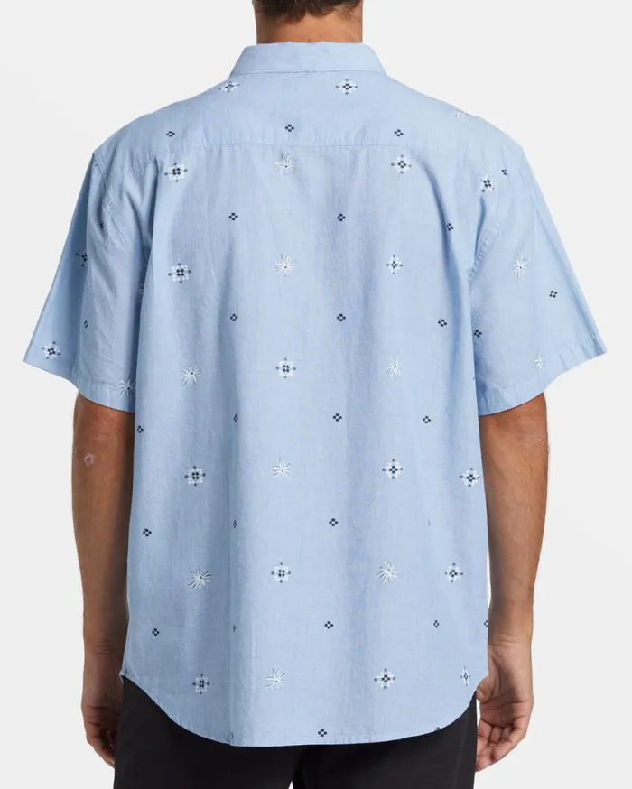 Billabong Sundays Mini Short Sleeve Shirt Smoke Blue Mens Shirts