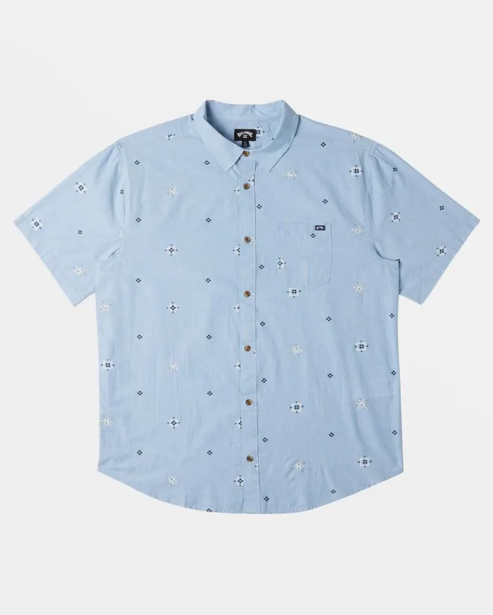 Billabong Sundays Mini Short Sleeve Shirt Smoke Blue Mens Shirts