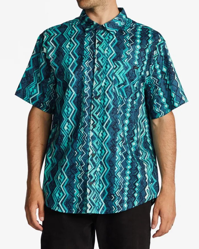 Billabong Sundays Short Sleeve Shirt Dark Mint Mens Shirts