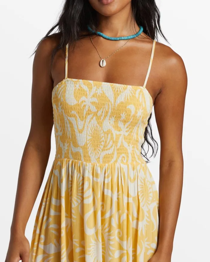 Billabong Sunspell Midi Dress Gold Womens Dresses Billabong Sunspell Midi Dress Gold Womens Dresses